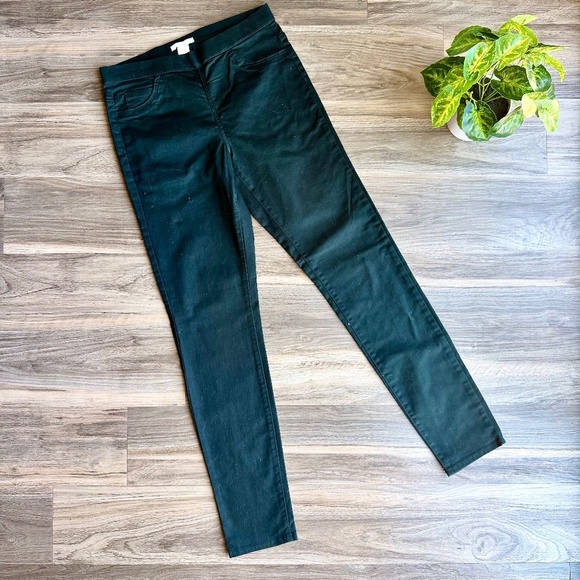 NWT H&M Skinny Super Stretch Regular Waist Jeggings Black Size 6 - Picture 2 of 11